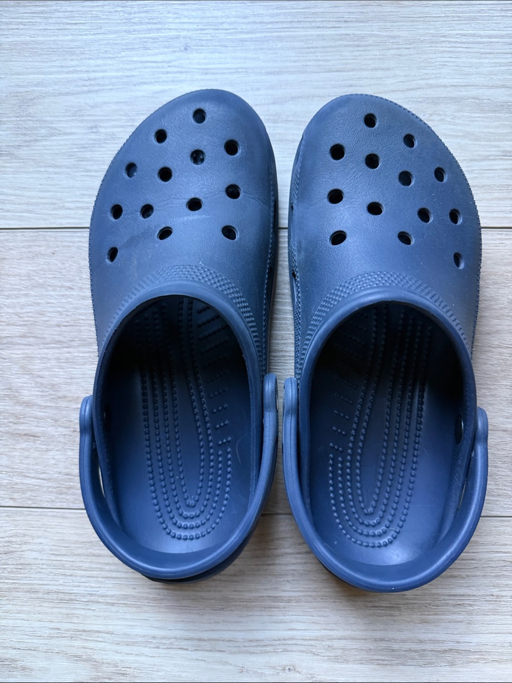 CROCS Classic Clog in Navy Blue with Heel Strap